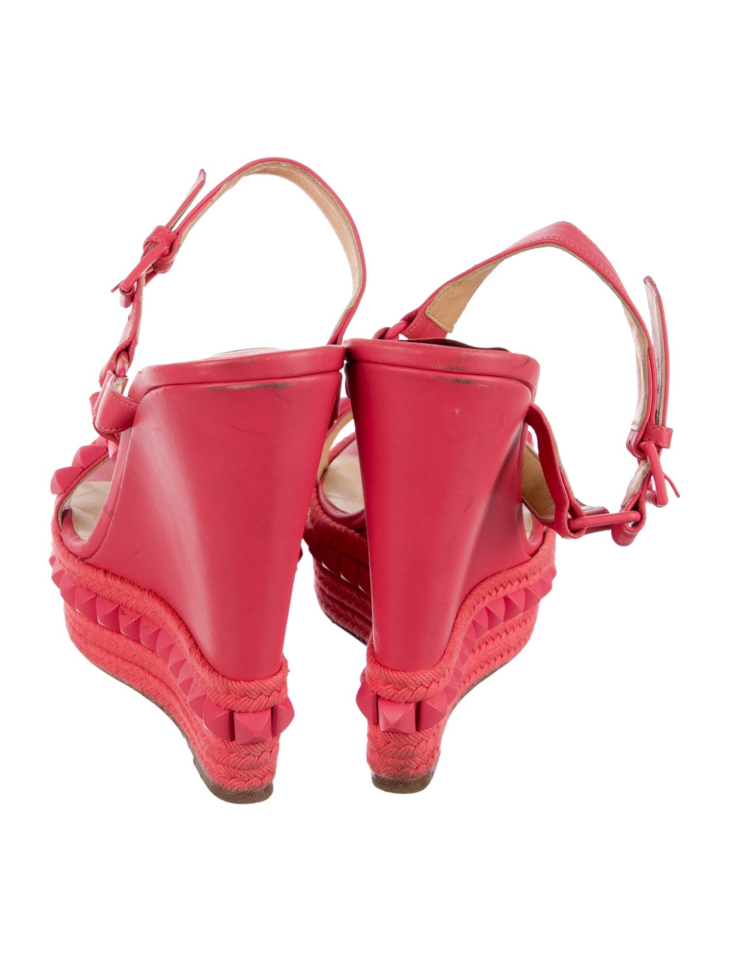 Christian Louboutin Leather Studded Accents Espadrilles